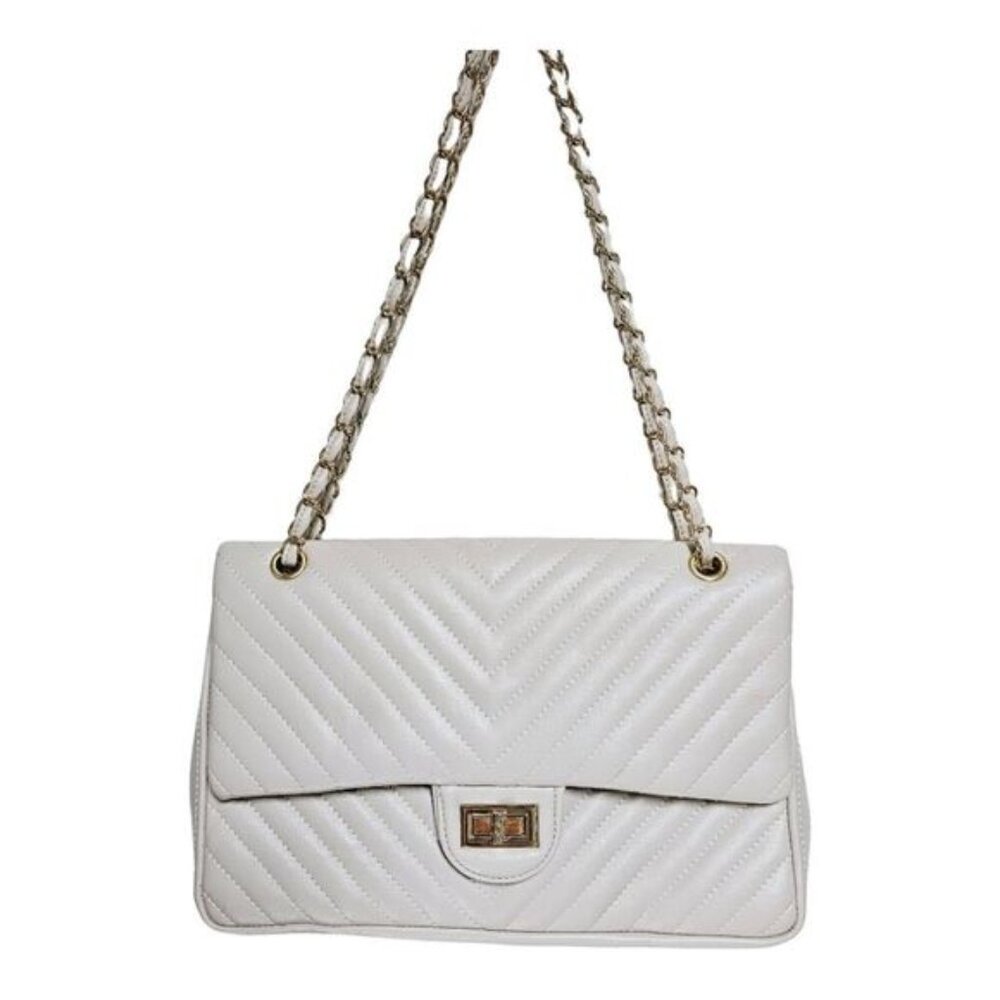 Calessa cream quilted chain strap bag NWOT